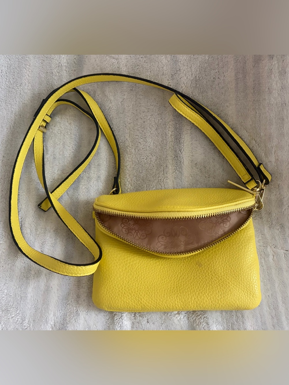 Yellow Leather Crossbody Bag - Women's Fashion Purse